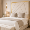 Auro Almeria Gold luxury bed in a styled bedroom