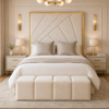 Headboard detail of the Auro Almeria Gold luxury bed