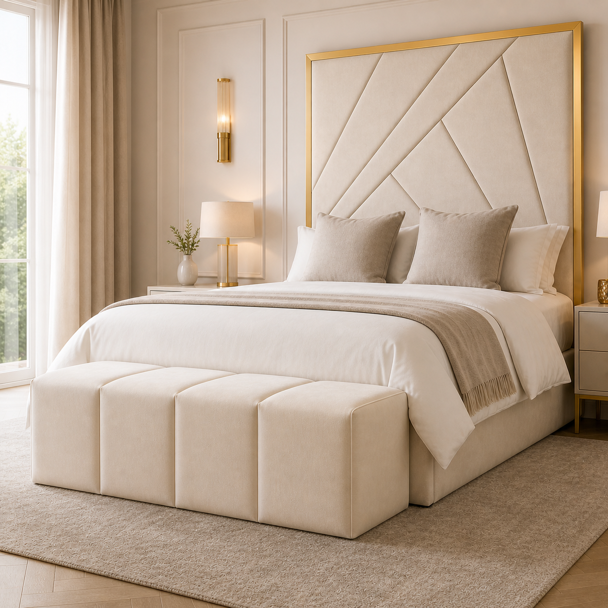 Auro Almeria Gold Luxury Bed gallery view