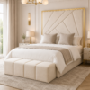 Auro Almeria Gold luxury bed with decorative upholstered headboard
