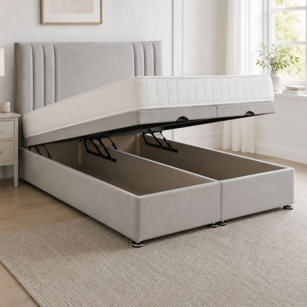 Auro Arbour ottoman storage bed in a styled bedroom
