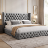 Auro Ashbourne winged bed with tailored upholstered headboard