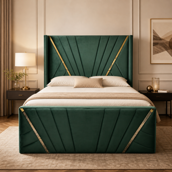Auro Aurelia Luxury Bed with statement upholstered headboard