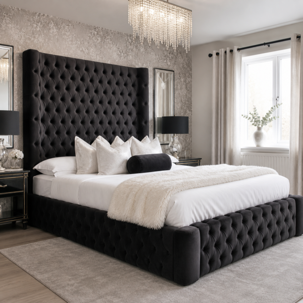 Auro Bellamere Luxury Bed with statement upholstered headboard