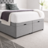 Side detail of the Auro Belmont ottoman storage bed