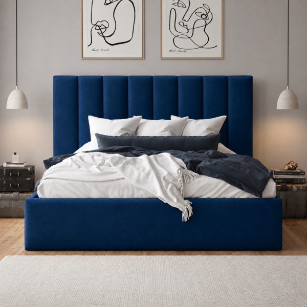 Auro Bromley ottoman storage bed with upholstered headboard