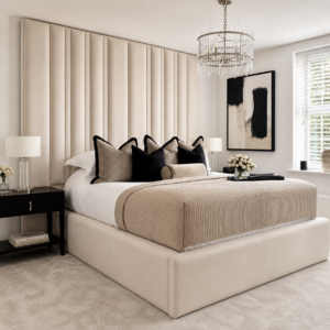 Auro Elowen Luxury Bed with statement upholstered headboard