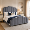 Styled bedroom view of the Auro Emerson Upholstered Bed