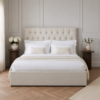Styled bedroom view of the Auro Fairmont Ottoman Storage Bed