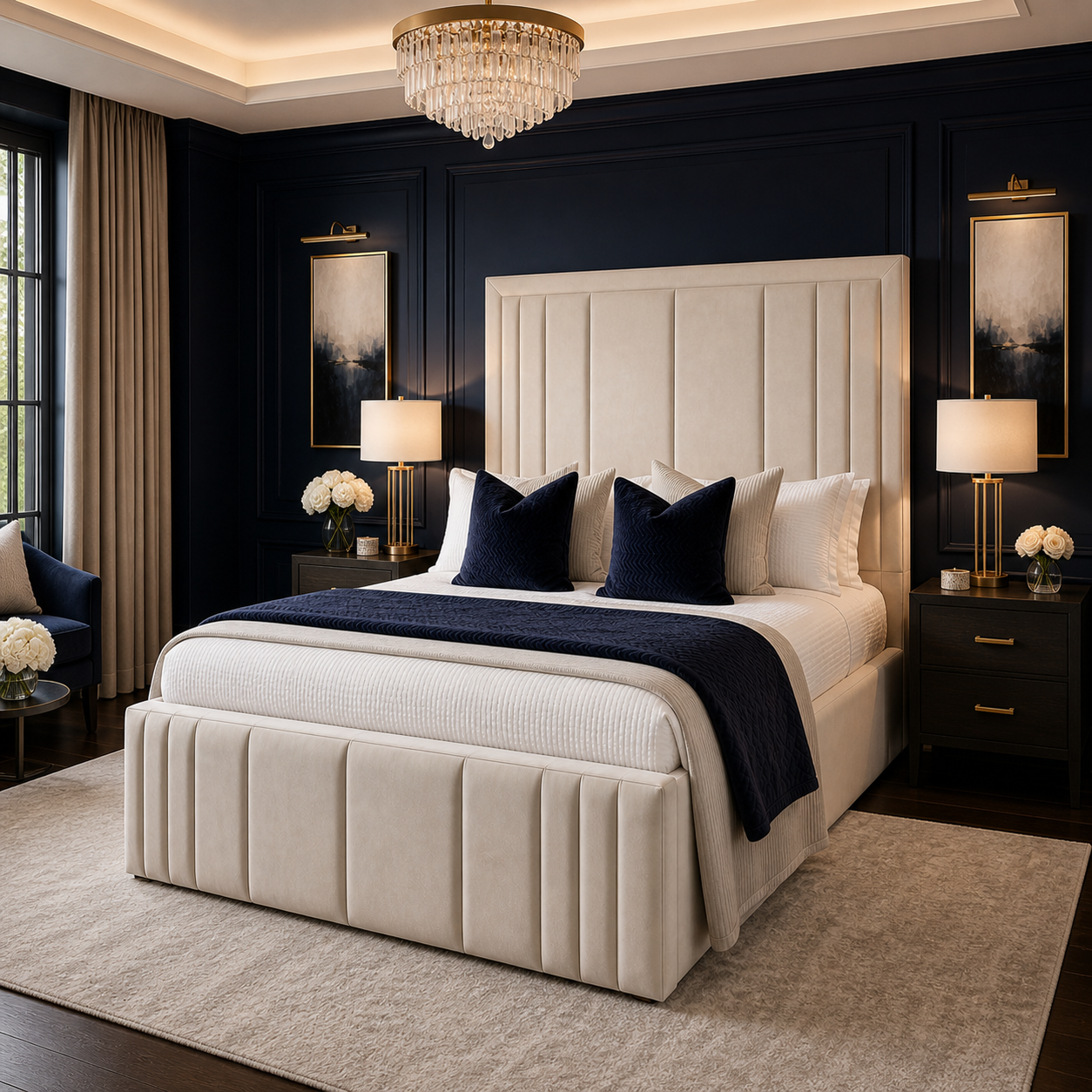 Headboard detail on the Auro Fiora Luxury Bed