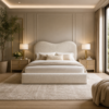 Front view of the Auro Fleur Boucle Luxury Bed