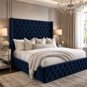 Auro Halston House Luxury Bed with statement upholstered headboard