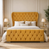 Auro Harper Wing Bed with winged upholstered headboard