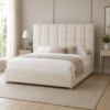 Auro Langford Ottoman Storage Bed with upholstered headboard and ottoman storage base