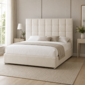 Auro Langford Ottoman Storage Bed with upholstered headboard and ottoman storage base