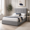Auro Laurel Ottoman Storage Bed with upholstered headboard and ottoman storage base
