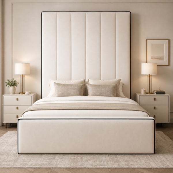 Auro Laurent Luxury Bed with statement upholstered headboard