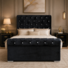 Auro Marlowe Sleigh Bed with curved upholstered sleigh frame