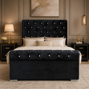 Auro Marlowe Sleigh Bed with curved upholstered sleigh frame