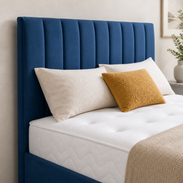 Auro Mayfair divan bed with panelled upholstered headboard