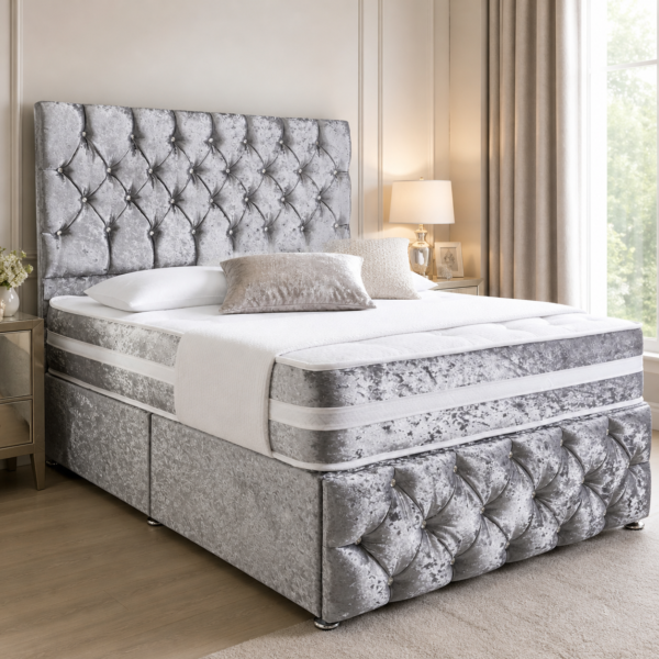 Auro Milan Divan Bed with upholstered headboard and divan base