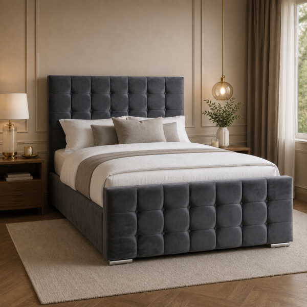 Styled bedroom view of the Auro Monroe Upholstered Bed