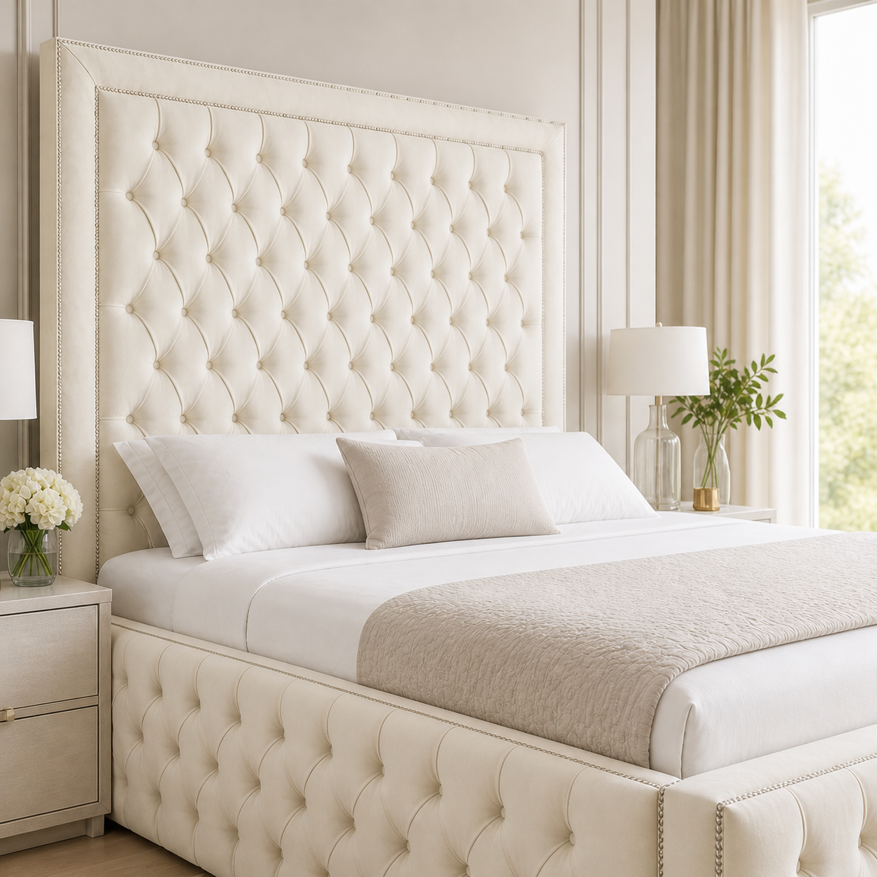 Headboard detail on the Auro Pembroke Luxury Bed