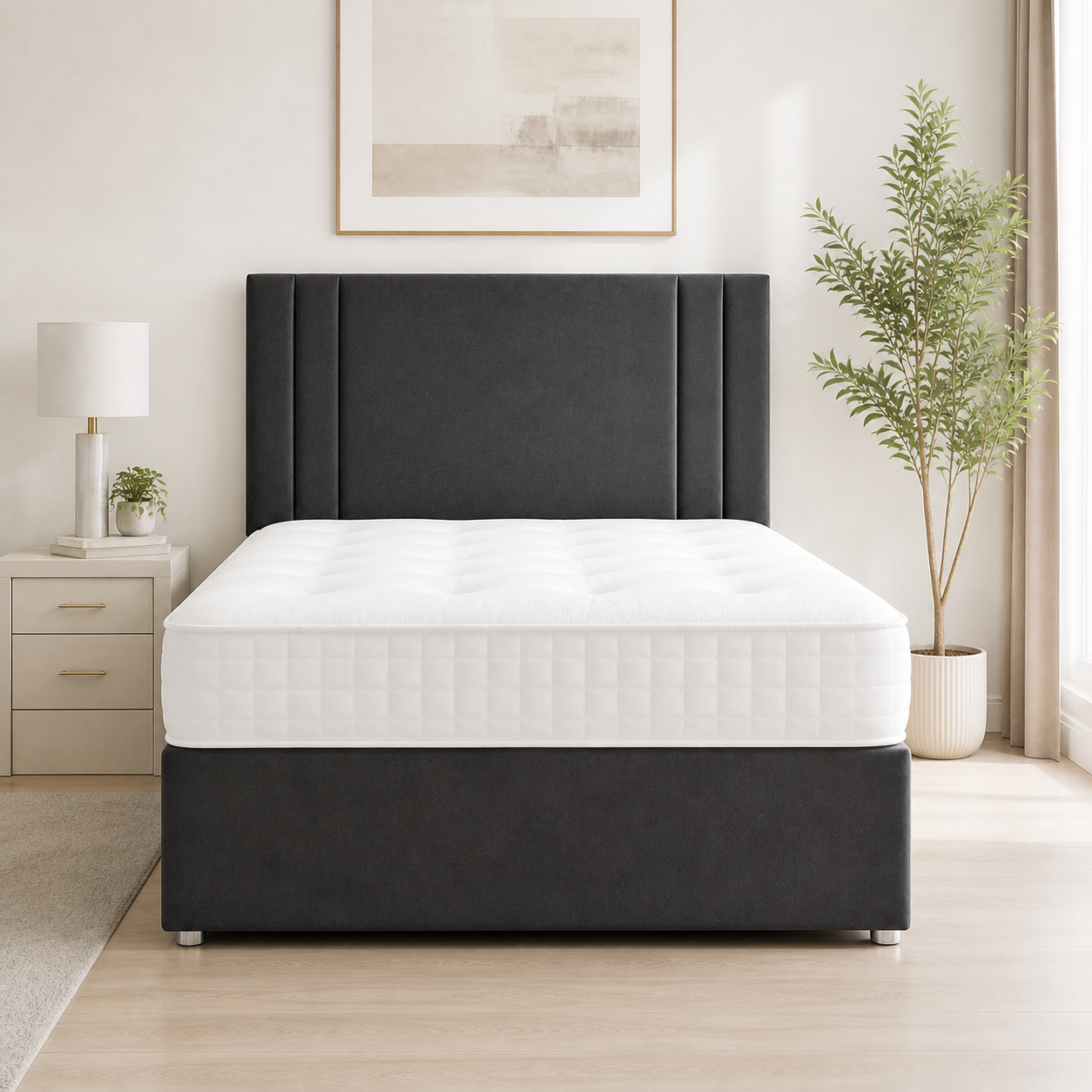 Headboard detail on the Auro Portobello Divan Bed