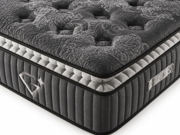 Auro Sleep Graphite Memory Luxury Pillow Top Mattress angled mattress view
