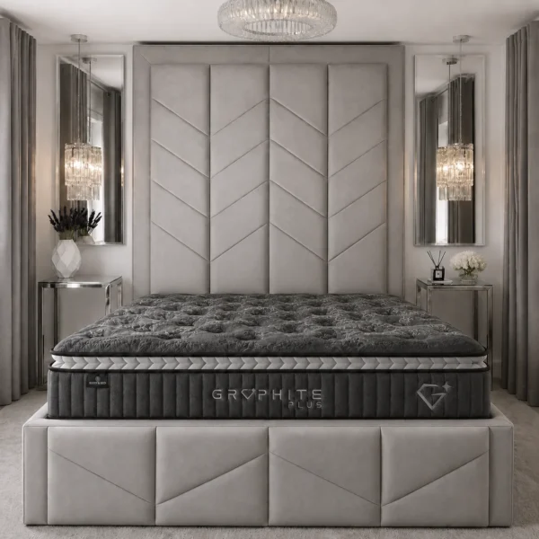 Auro Sleep Graphite Memory Luxury Pillow Top Mattress lifestyle bed view