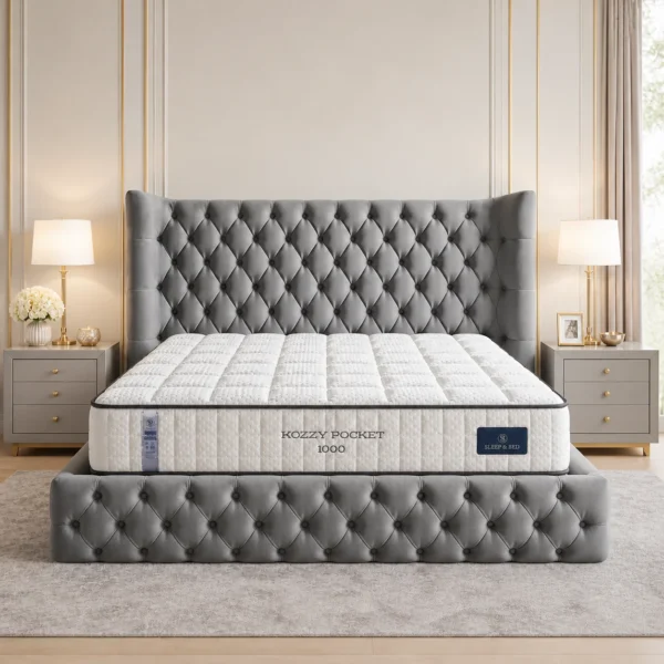 Auro Sleep Kozzy Pocket 1000 Firm Mattress lifestyle bed view