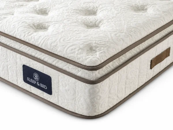 Auro Sleep Prestige Plus Pillow Top Luxury Pocket Mattress angled mattress view