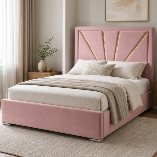 Auro Solara Luxury Bed with statement upholstered headboard