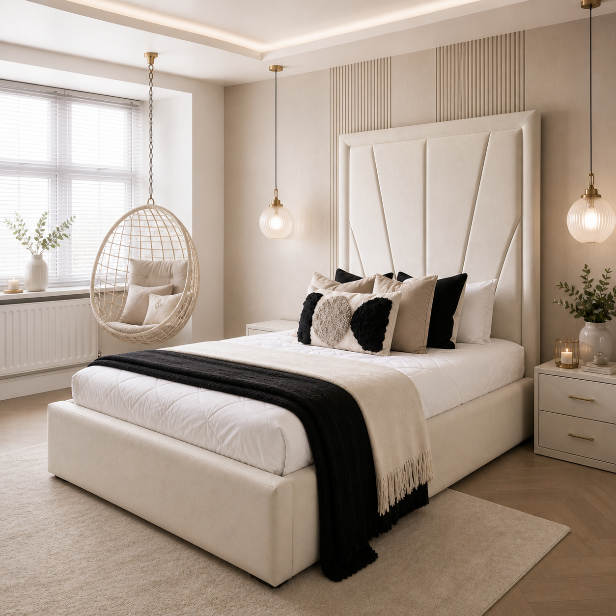 Headboard detail on the Auro Soleil Luxury Bed