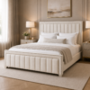 Styled bedroom view of the Auro Sorella Upholstered Bed