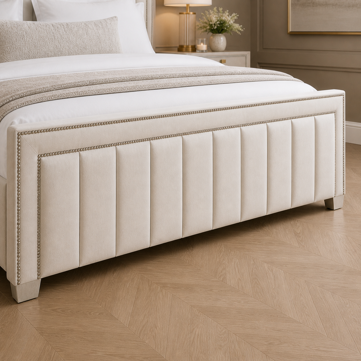 Headboard detail on the Auro Sorella Upholstered Bed