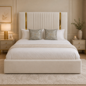 Auro Valmont Luxury Bed with statement upholstered headboard