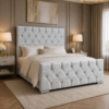Styled bedroom view of the Auro Verona Upholstered Bed