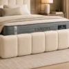 Auro Florence Boucle Luxury Bed close view of the upholstered footboard