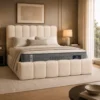 Auro Florence Boucle Luxury Bed in a cream bouclé finish