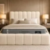 Auro Florence Boucle Luxury Bed front view with sculpted headboard