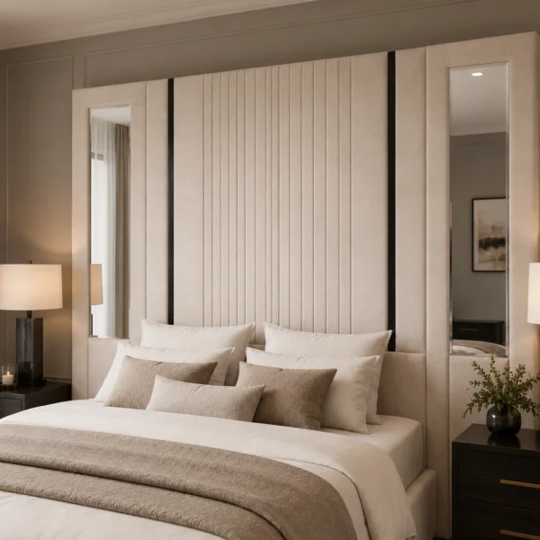Auro Montclair Grande Luxury Bed close view of the mirror panel detail