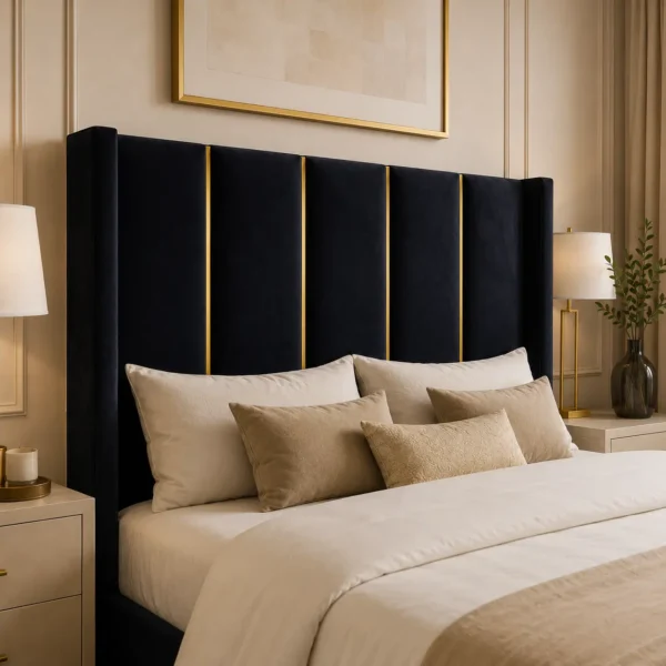Auro Obsidian Luxury Bed in a styled bedroom setting