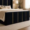 Auro Obsidian Luxury Bed close view of the upholstered headboard