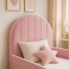 Auro Rosalie Luxury Kids Bed close view of the upholstered headboard