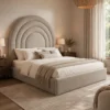 Auro Arcelle luxury arched bed styled in a contemporary neutral bedroom